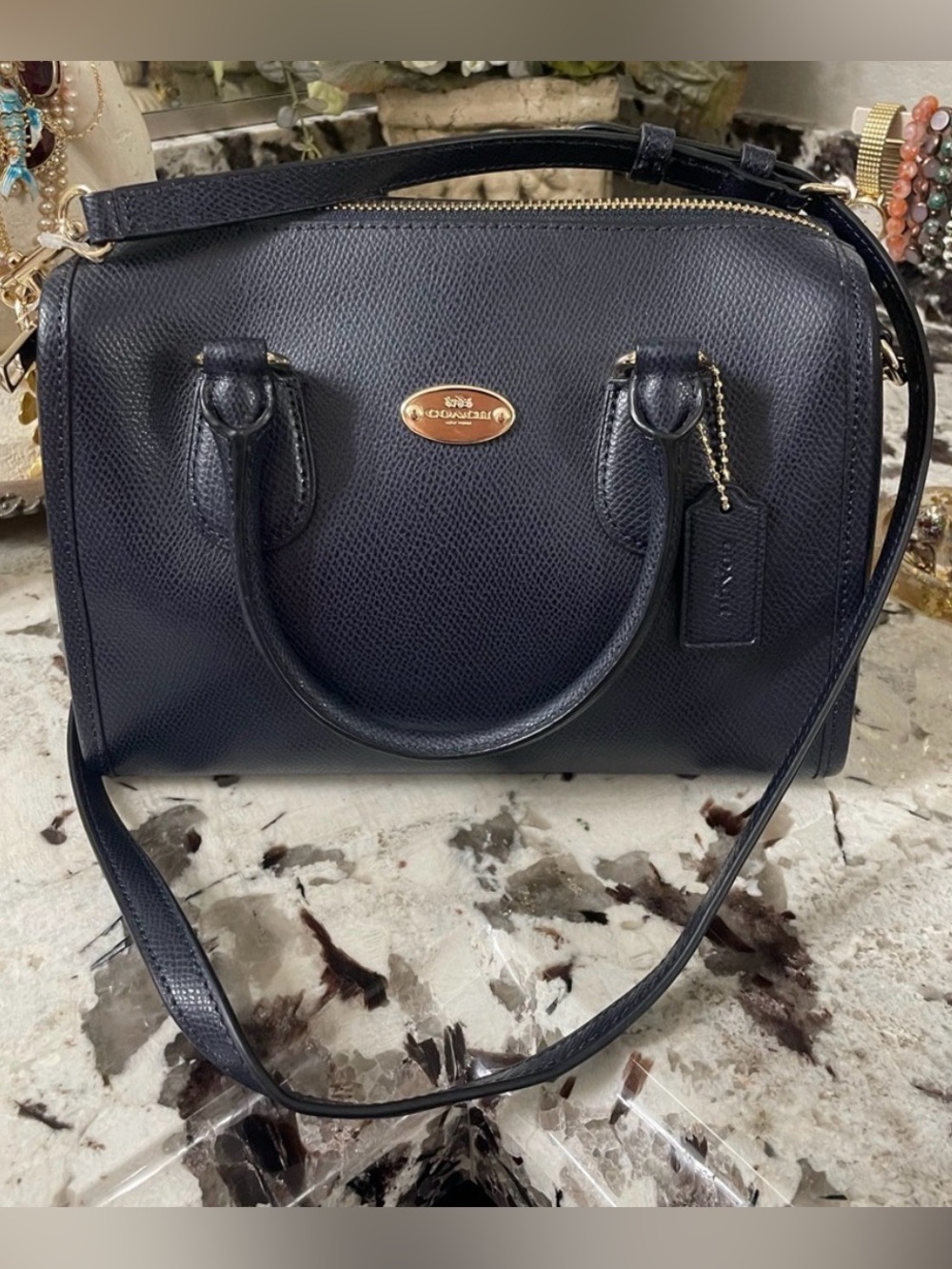NWOT Coach Navy Blue Ronan Satchel